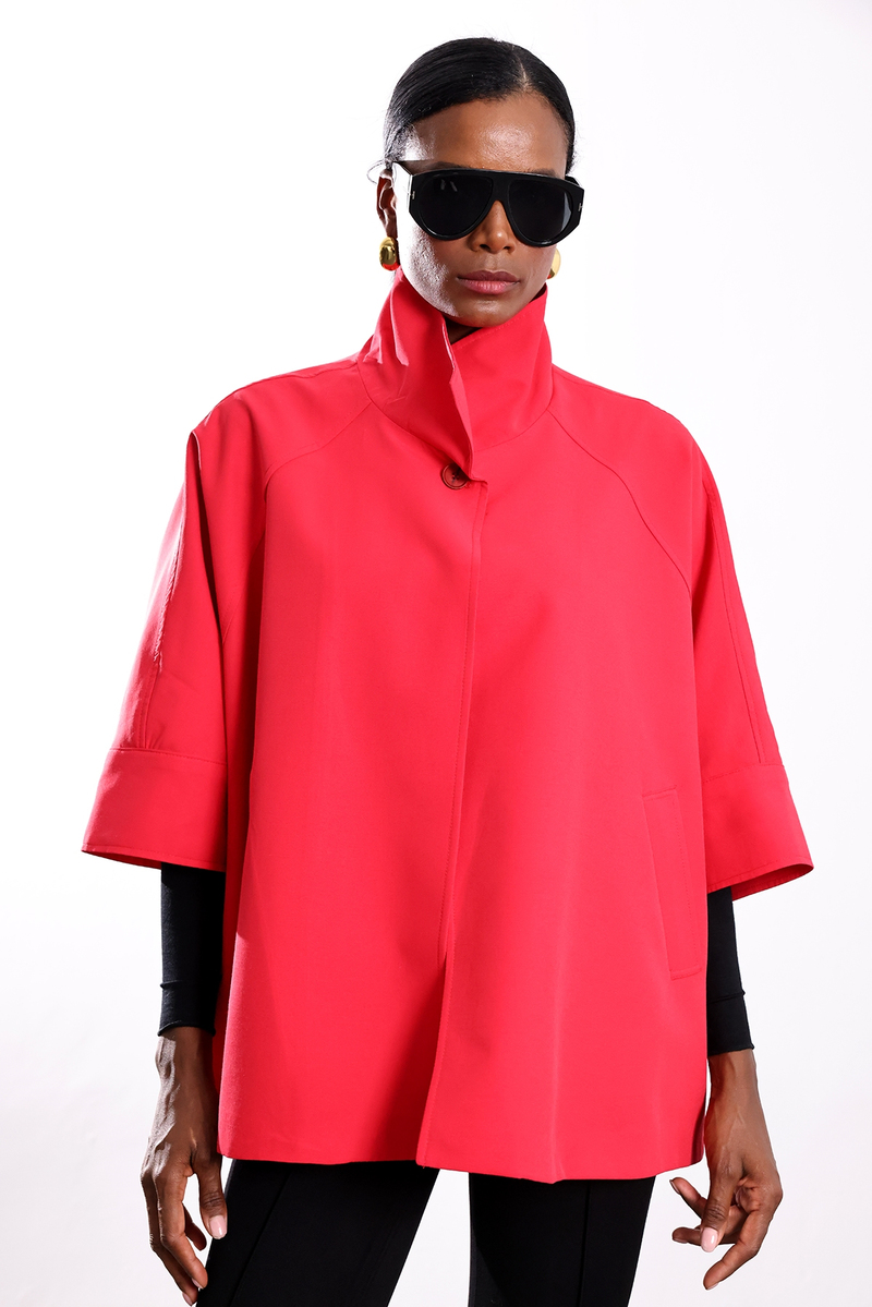 Kırmızı Oversize Kısa Trençkot 87159