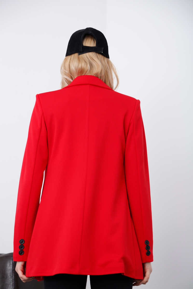 Kırmızı Tek Düğme Blazer Ceket 3133-05