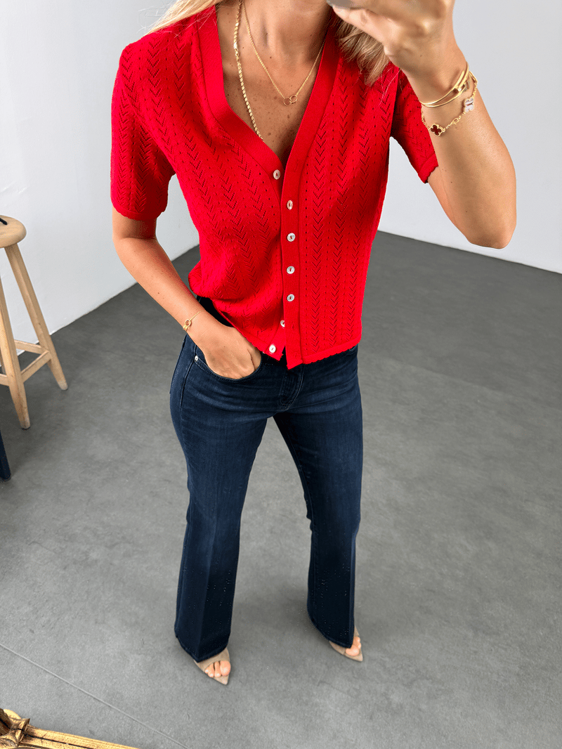 Koyu Lacivert Flare Jean 