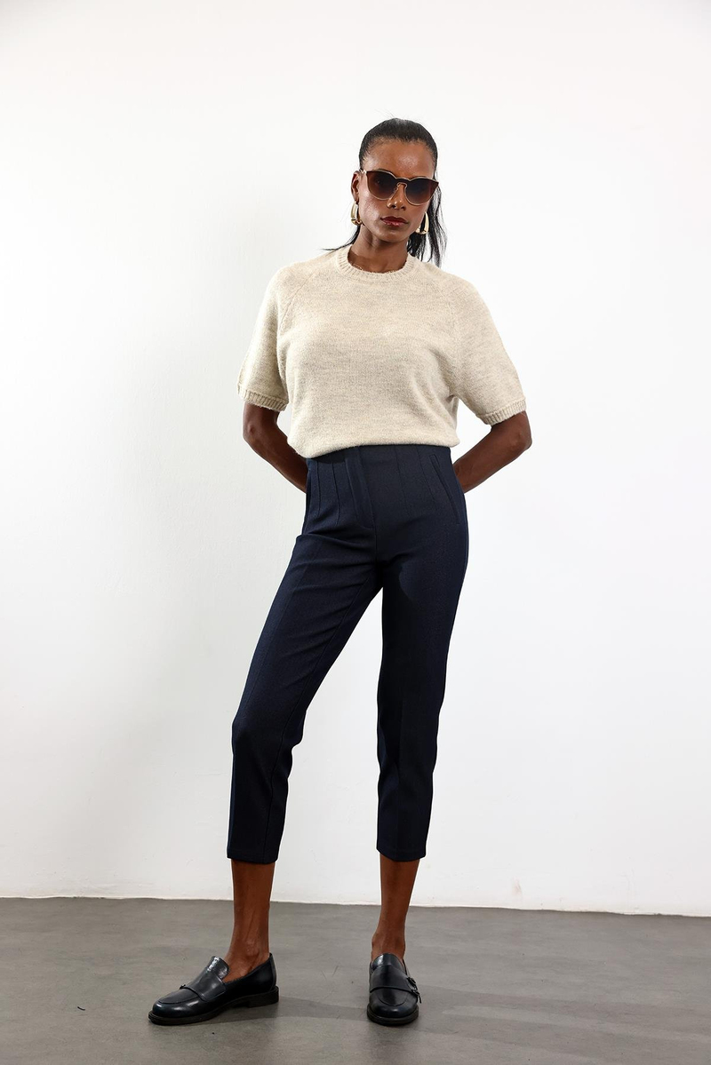 Koyu Lacivert Flatolu Pantolon 5113