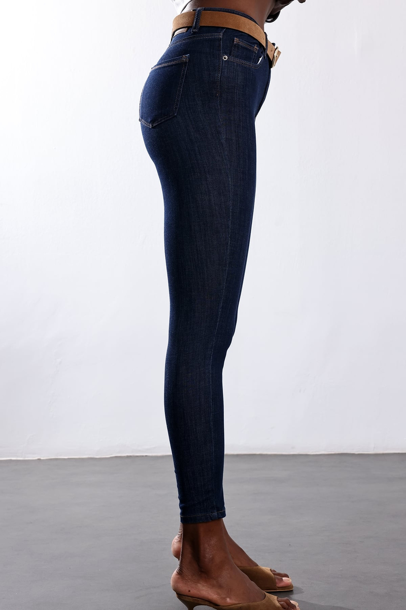 Koyu Mavi İthal Full Likra Toparlayan Skinny Jean 7277
