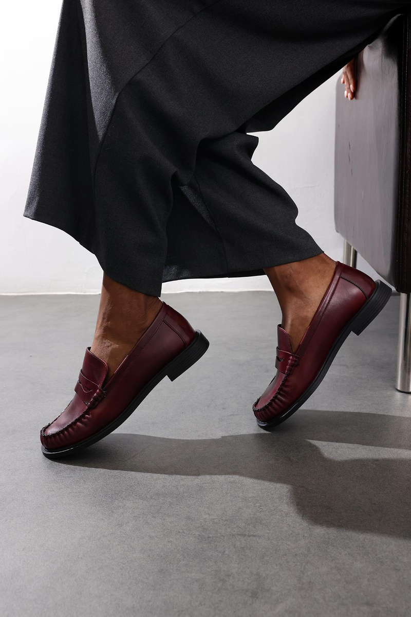 Koyu Mürdüm Deri Makosen 35507