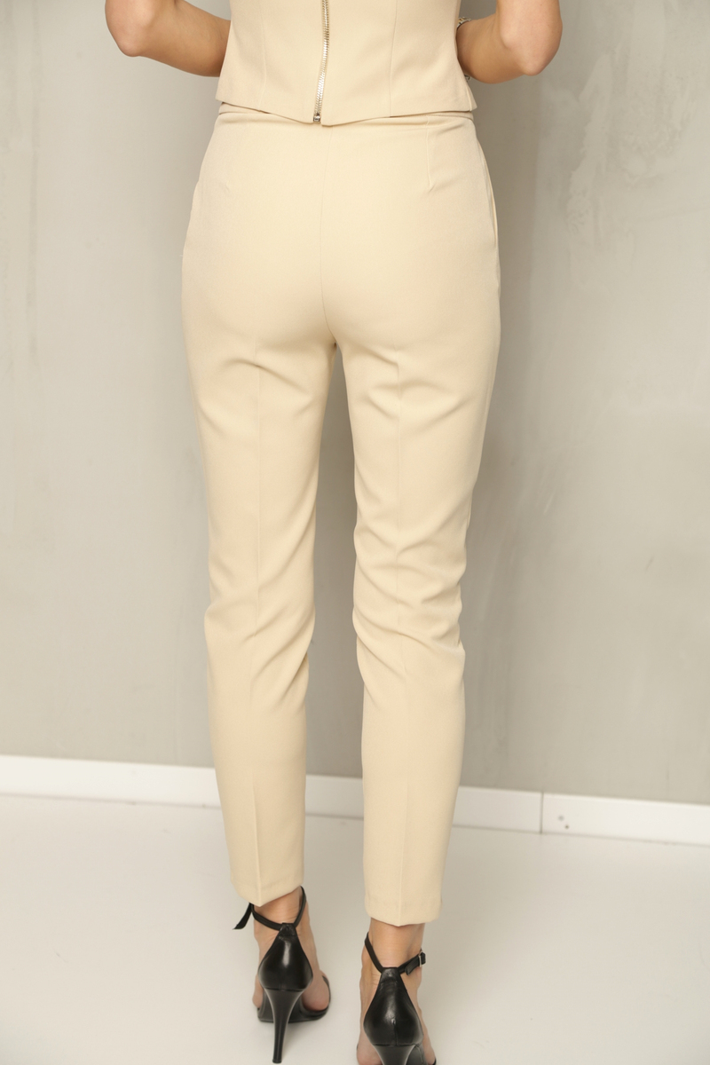 Krem Krep Klasik Pantolon 030055