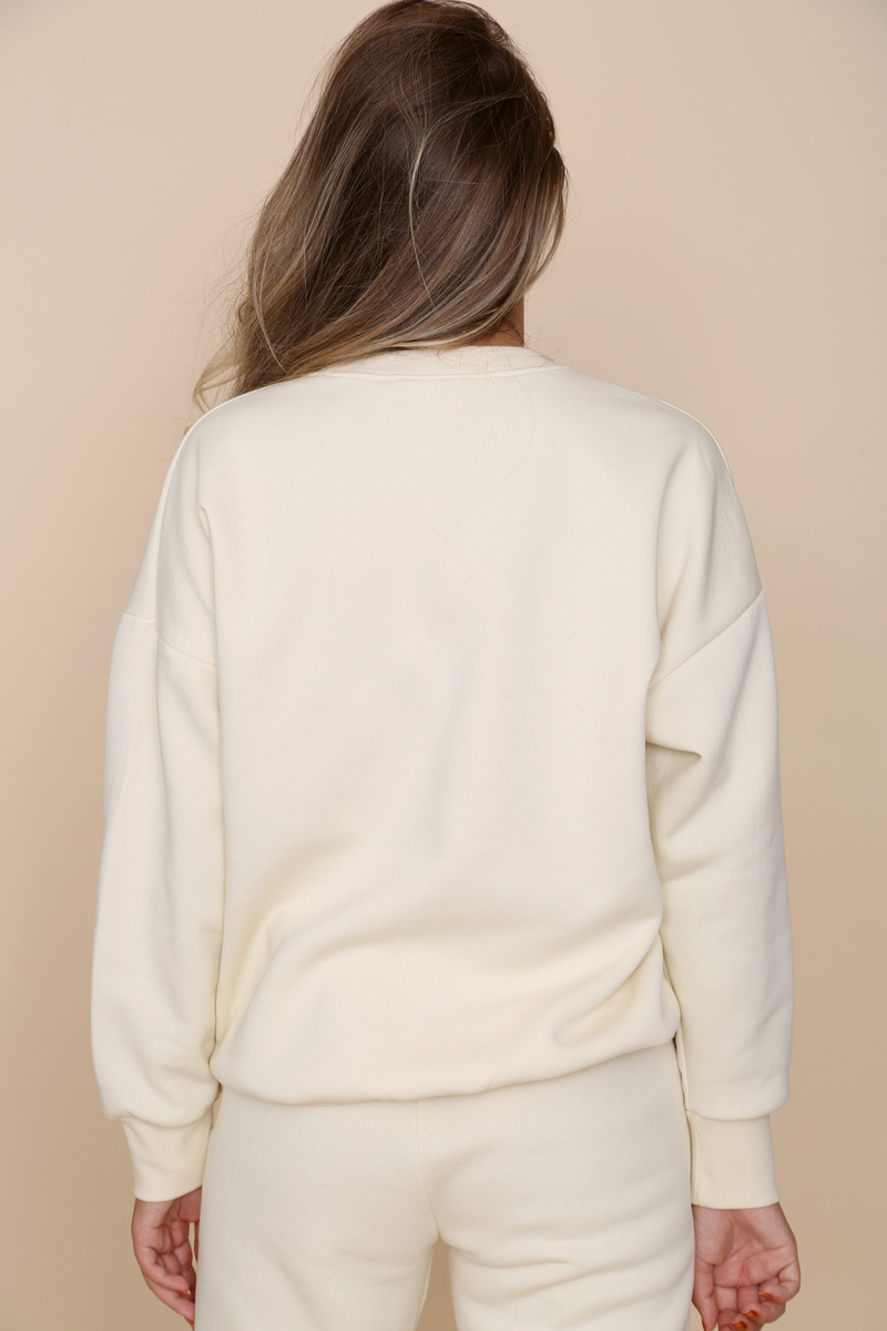 Krem Mickey Baskılı Şardonlu Sweatshirt 3197