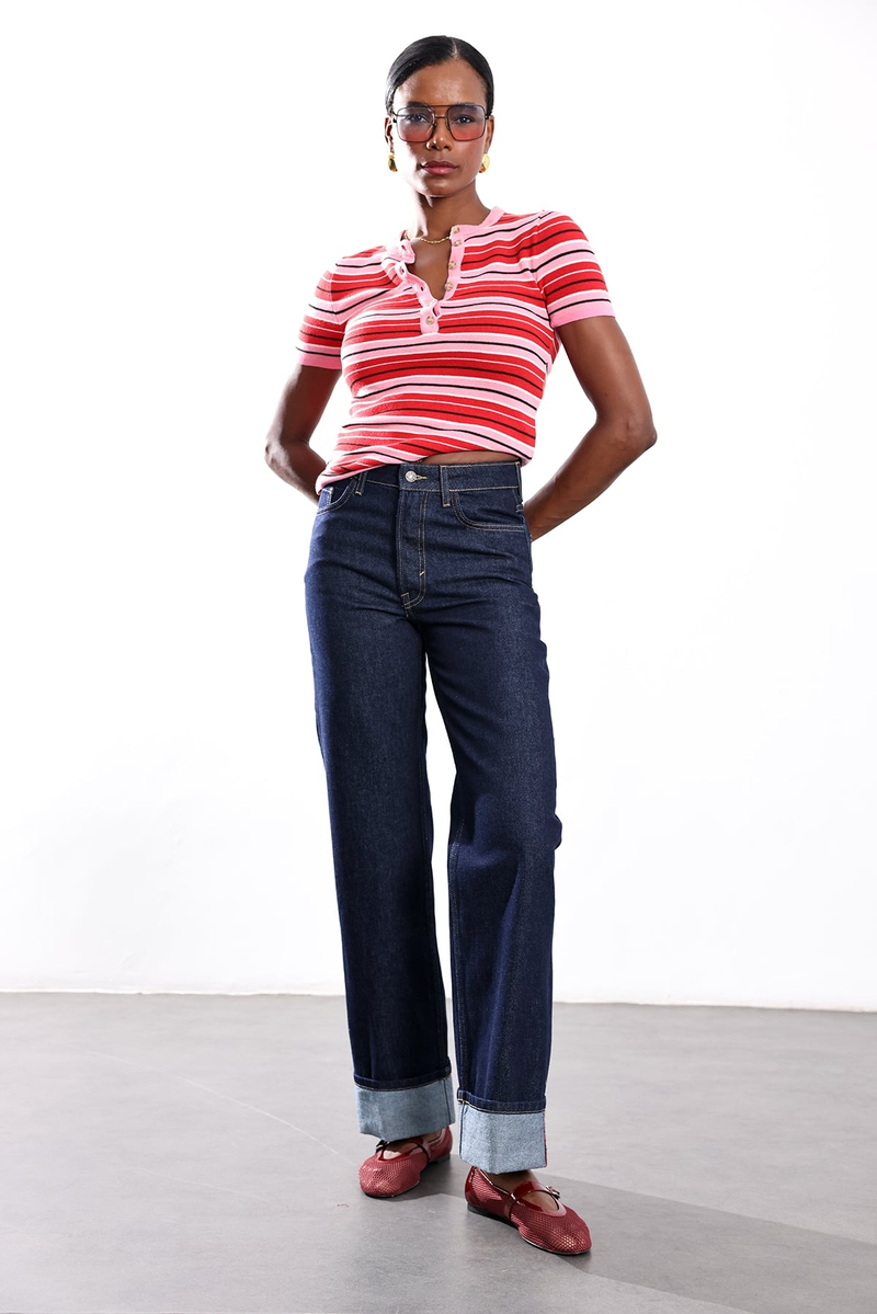 Lacivert Baggy Regular Waist Jean 
