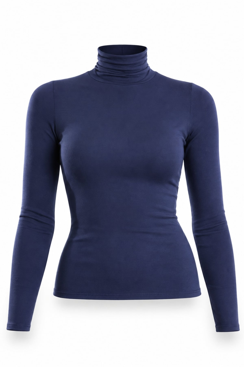 Lacivert Balıkçı Yaka Bluz 25226