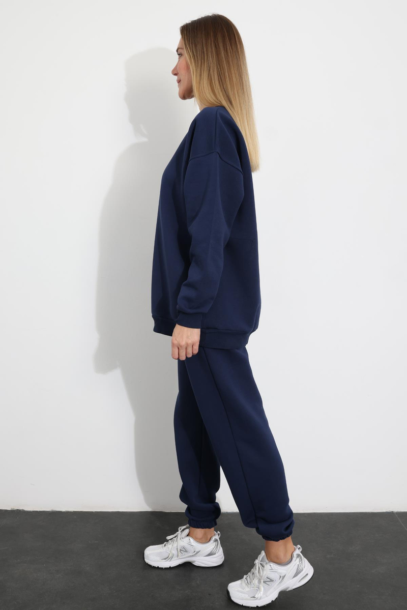 Lacivert Basic Sweatshirt  Eşofman Takım 3840