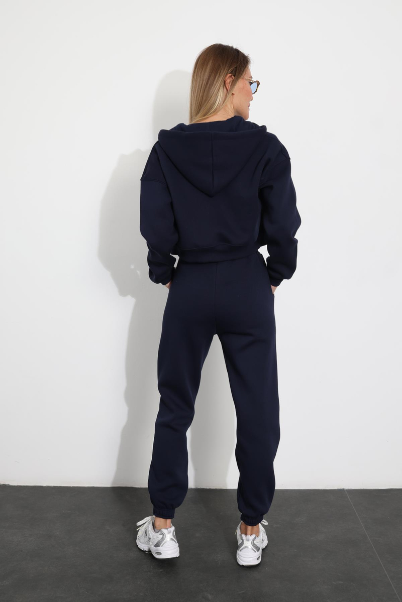 Lacivert Beli Lastikli Jogger Eşofman 3766