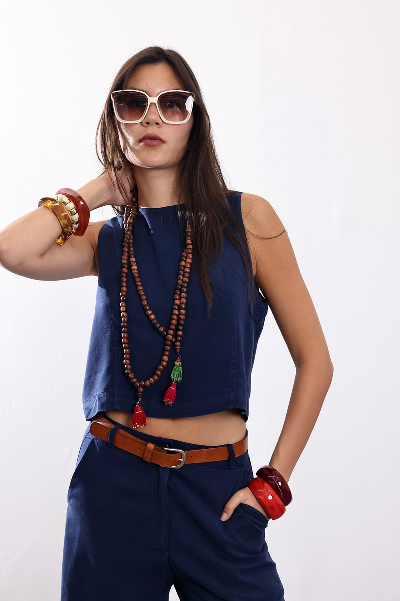 Lacivert Bluz Pantolon Takım 0010