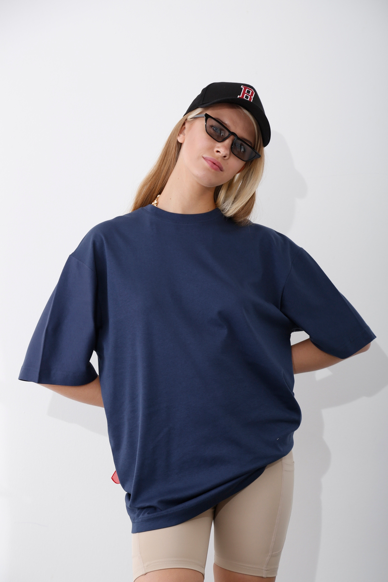 Lacivert Boyfriend Tshirt 