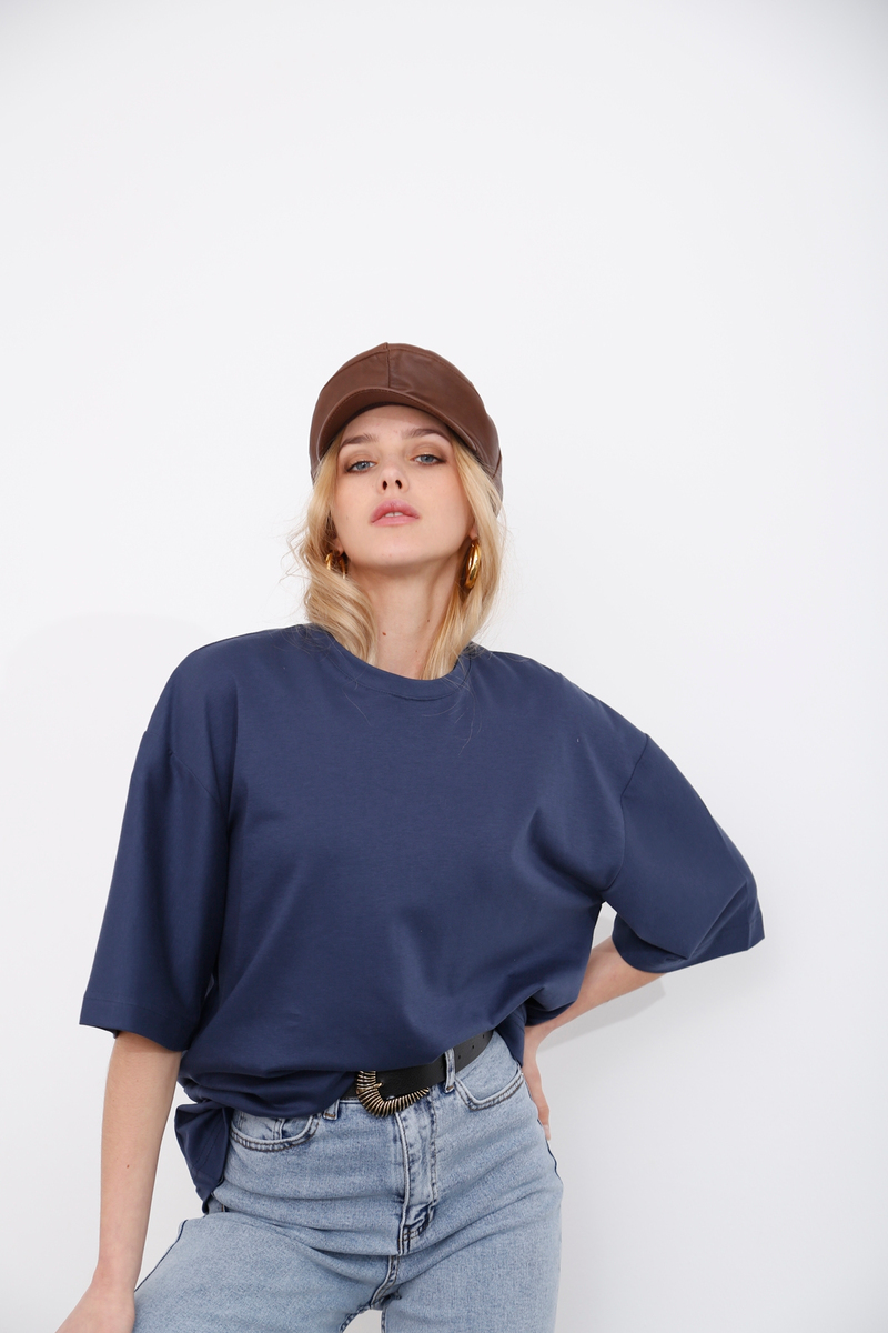 Lacivert Boyfriend Tshirt 