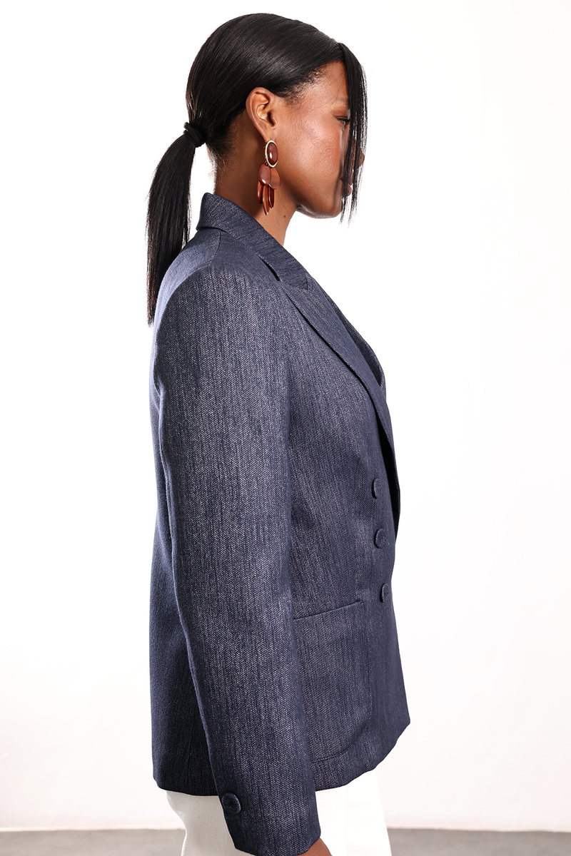 Lacivert Cepli Blazer Ceket 5505