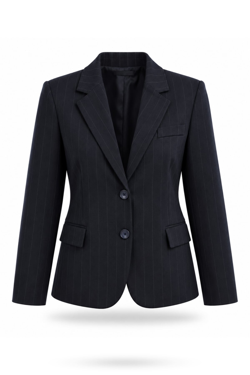 Lacivert Çizgili Blazer Ceket 17285