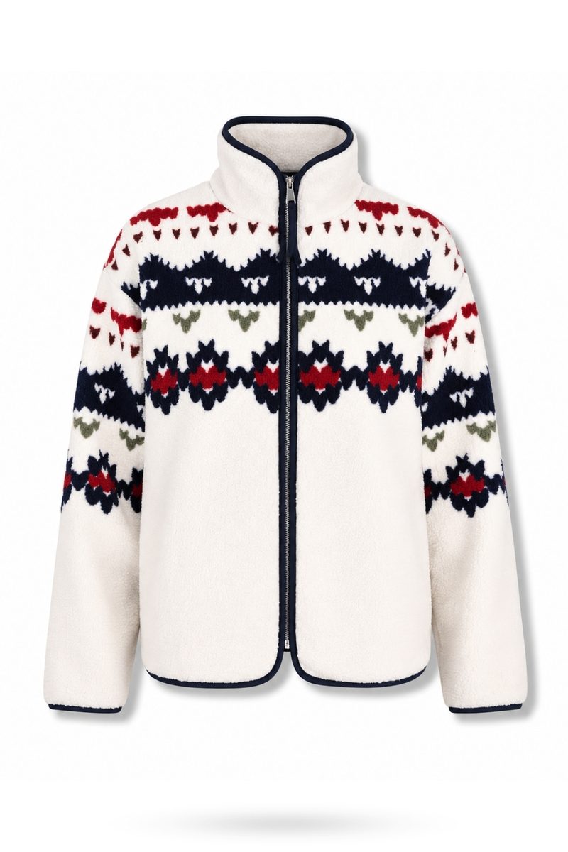 Lacivert Desenli Polar Ceket 22873