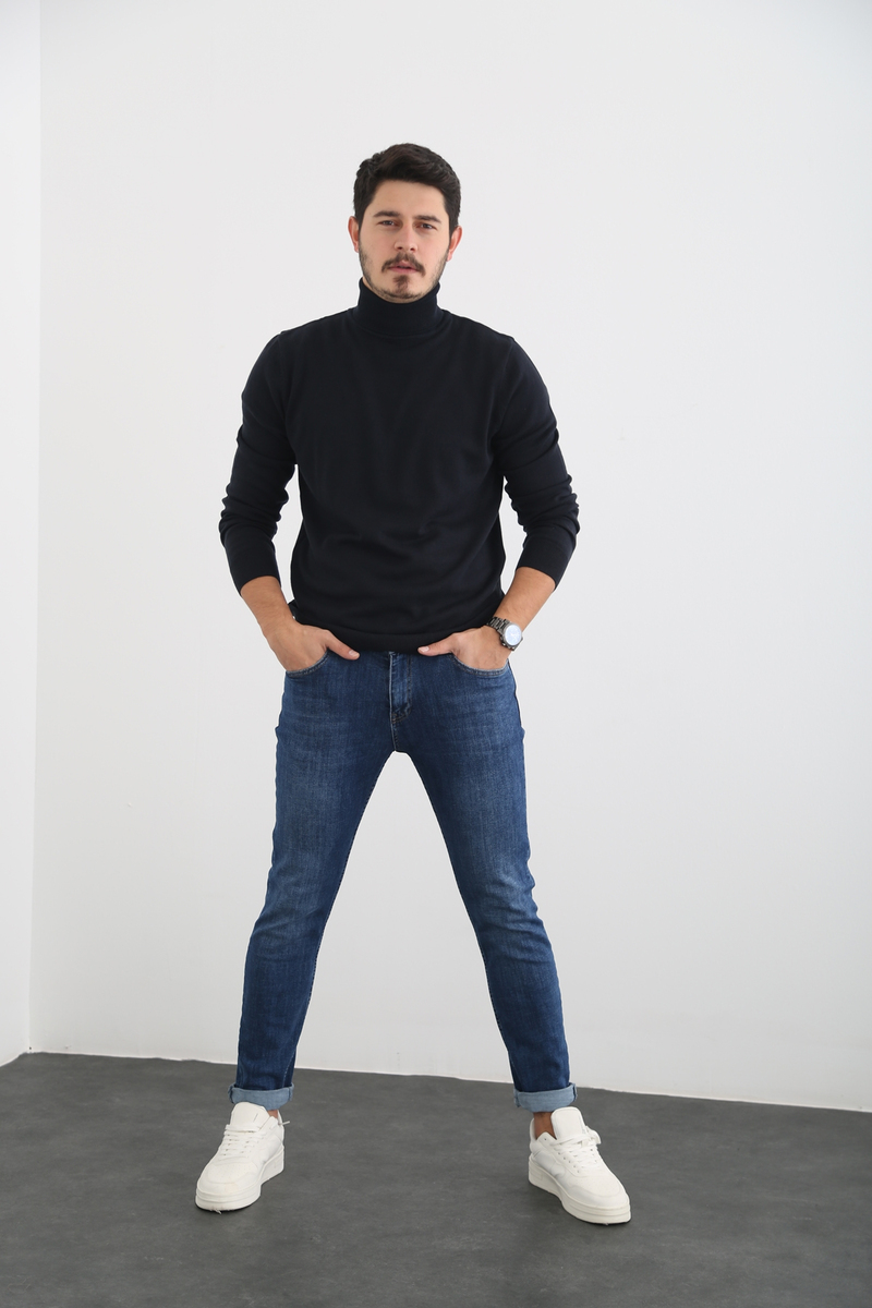 Lacivert Erkek Balıkçı Yaka Triko 180539