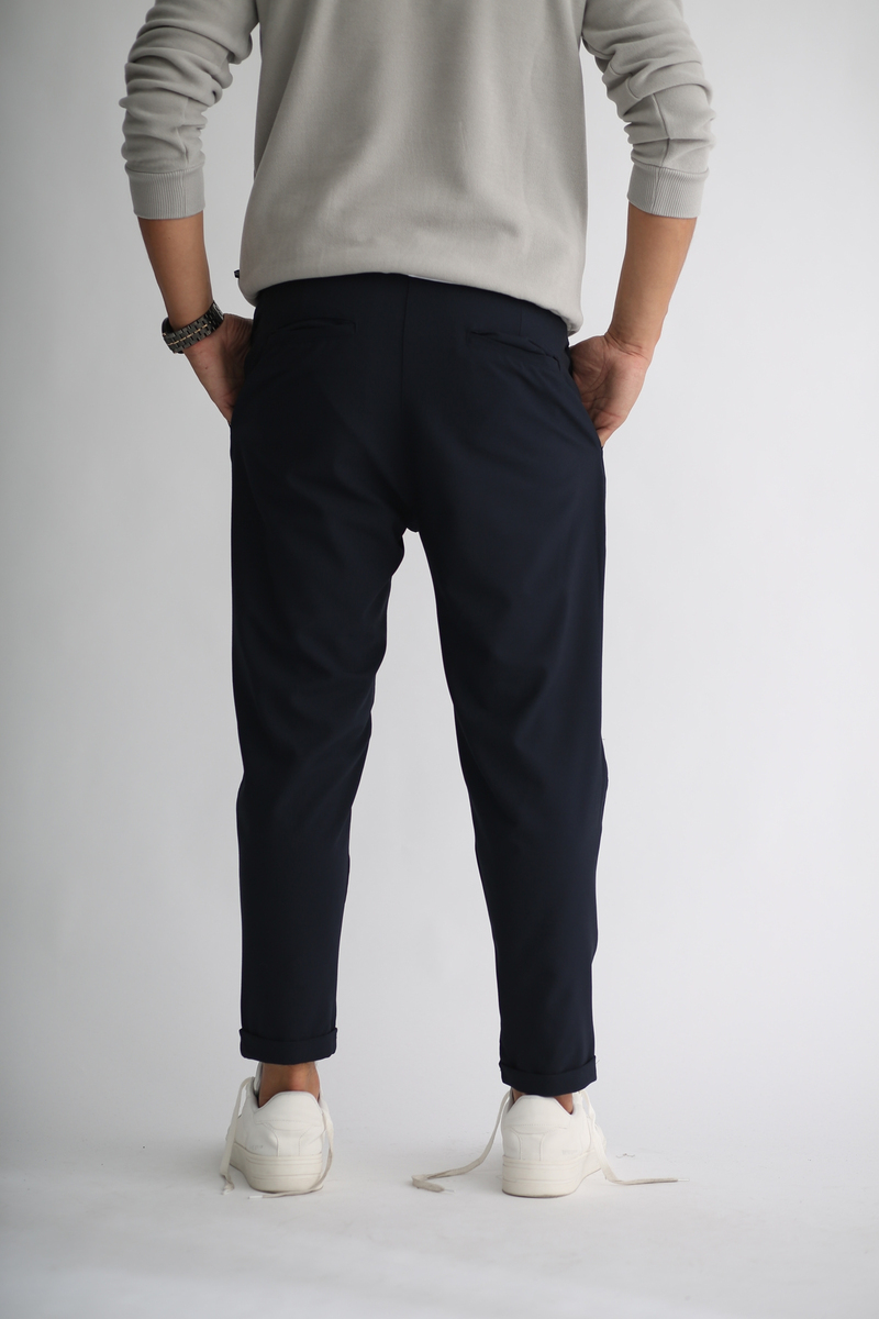 Lacivert Erkek Duble Paça Pantolon 3817
