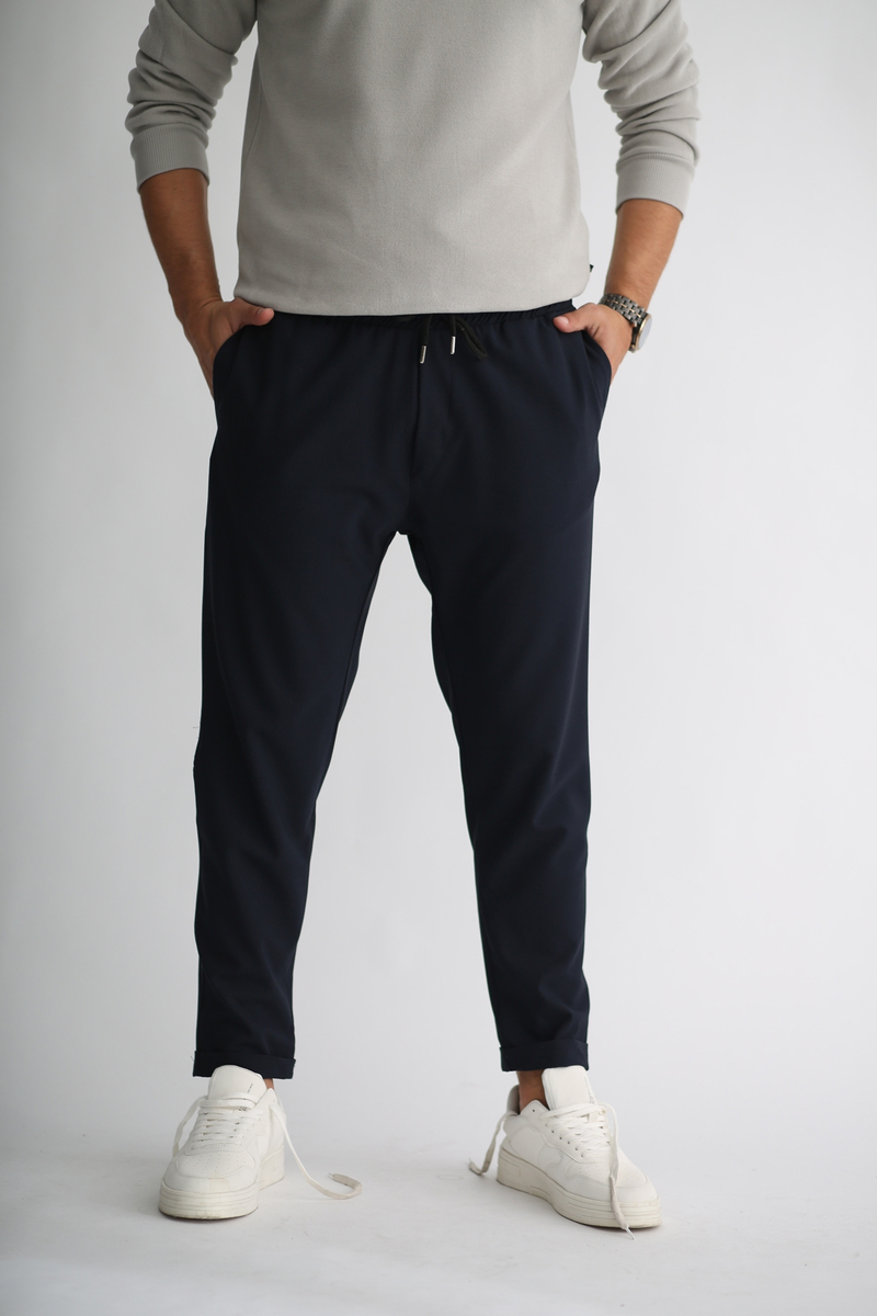 Lacivert Erkek Duble Paça Pantolon 3817