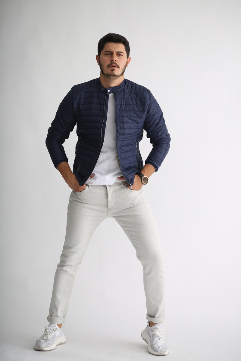 Lacivert Erkek Şişme Mont 6116