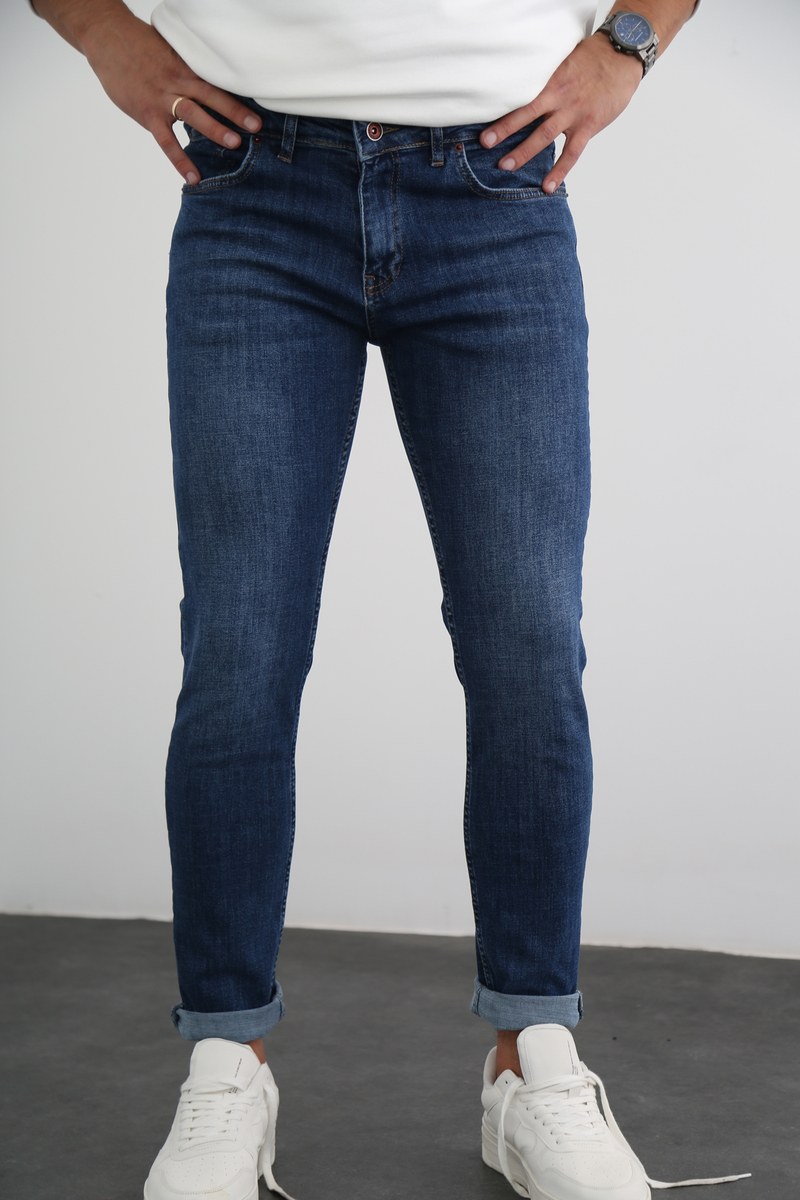 Lacivert Erkek Yıkamalı Jean 3700-R2