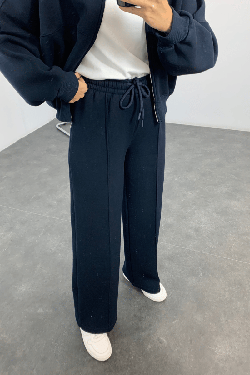 Lacivert Fermuarlı Sweatshirt Eşofman Takım 98504