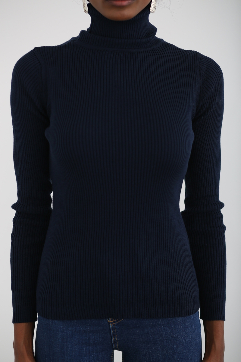 Lacivert Fitilli Balıkçı Triko 6061