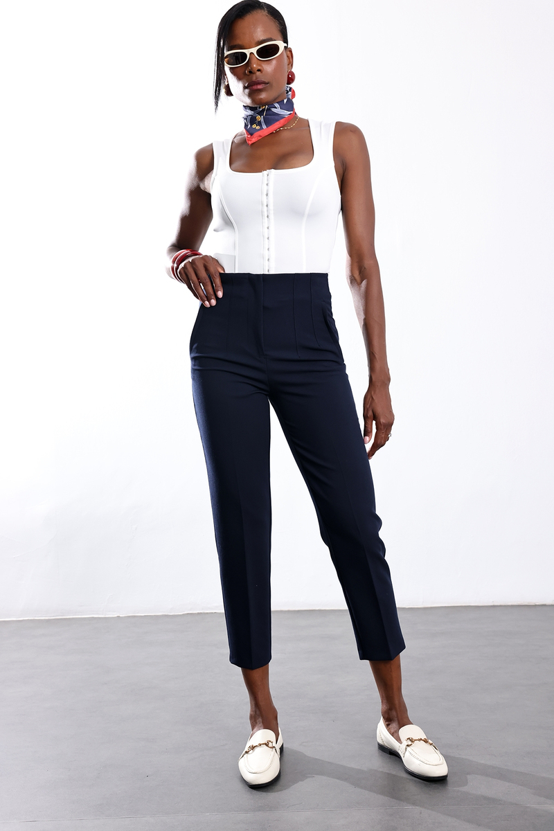 Lacivert Flatolu Pantolon 5113