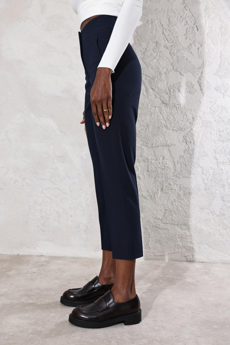 Lacivert Kendinden Desenli Flatolu Pantolon 5113