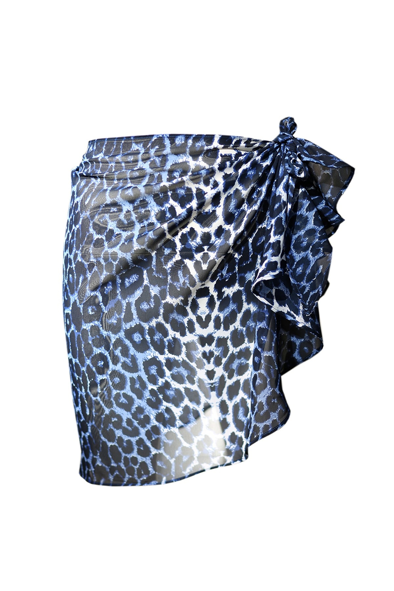 Lacivert Leopar Mini Pareo 