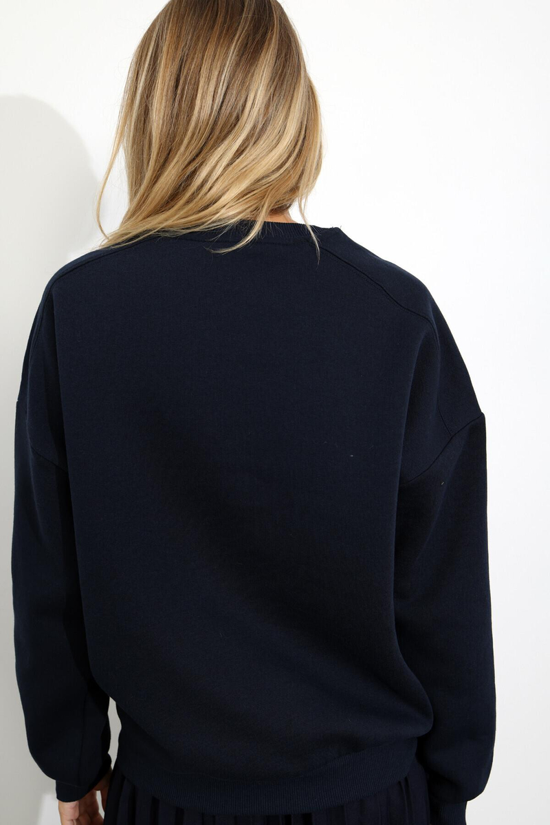 Lacivert Madrid Nakışlı Sweatshirt 