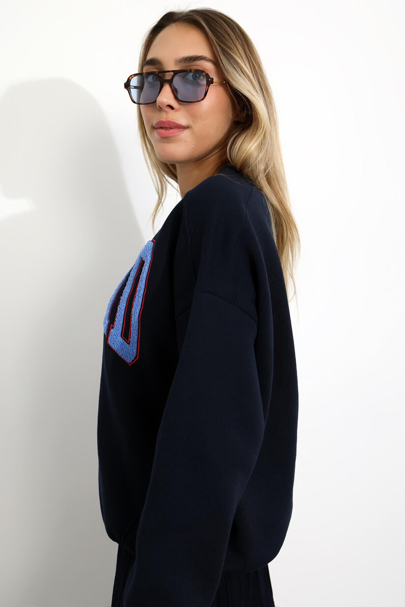 Lacivert Madrid Nakışlı Sweatshirt 