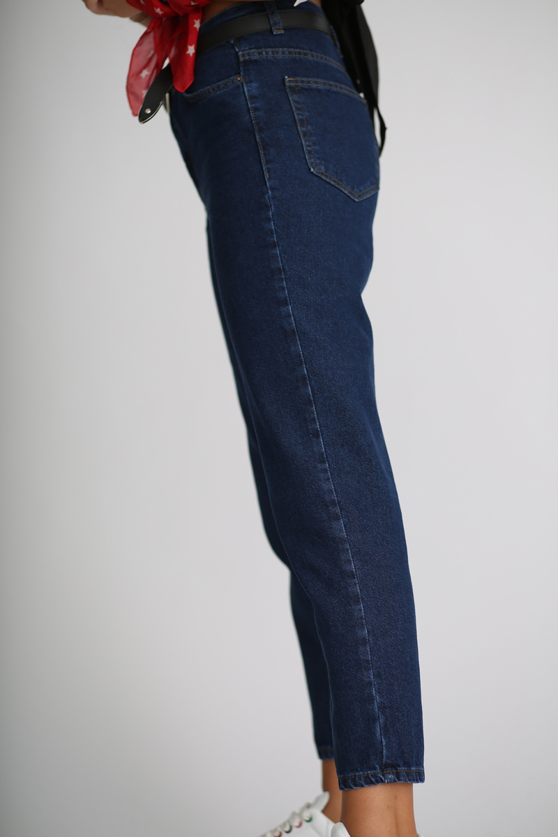 Lacivert Mom Jean Pantolon 