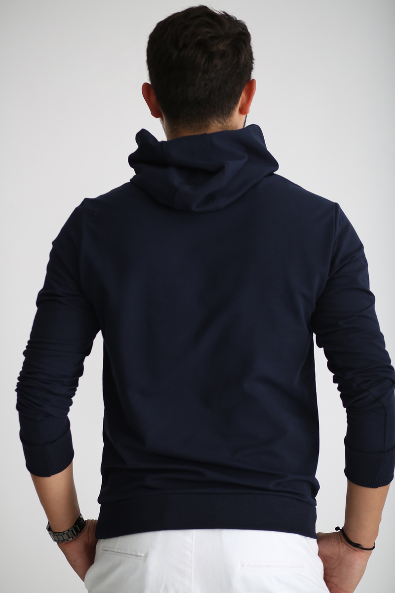 Lacivert Nautıcal Baskılı Sweatshirt SW-1001