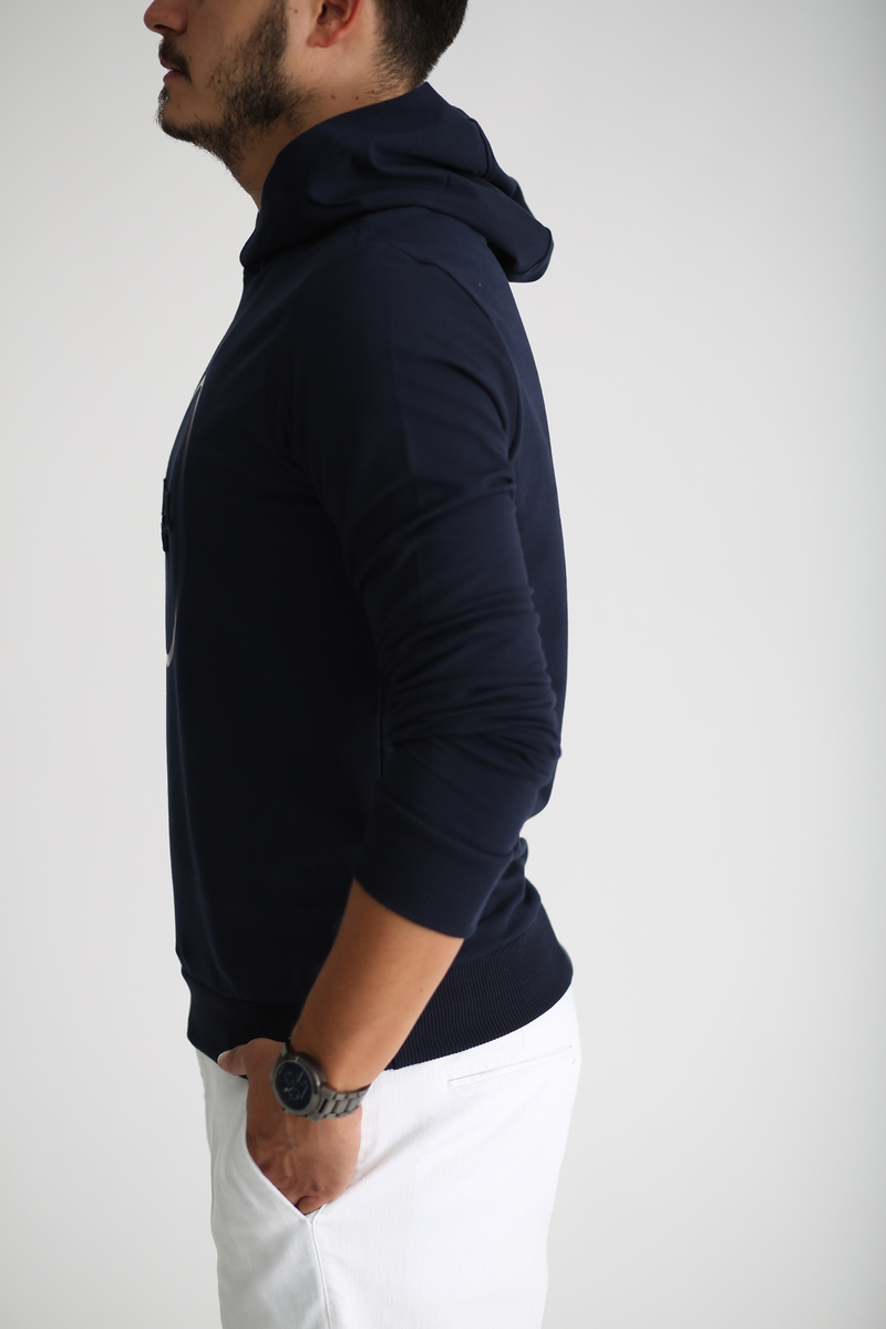 Lacivert Nautıcal Baskılı Sweatshirt SW-1001