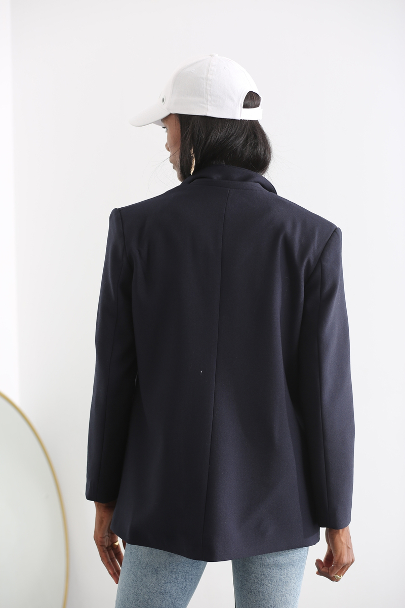 Lacivert Oversize Blazer Ceket 5238