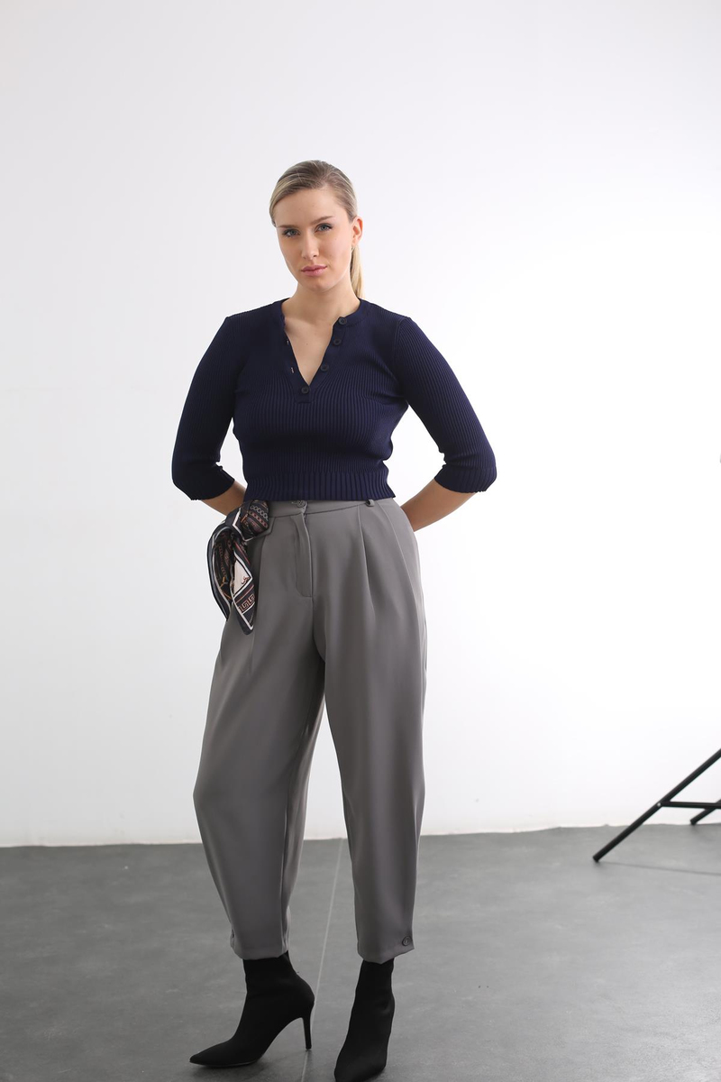 Lacivert Patlı Fitilli Triko 210374