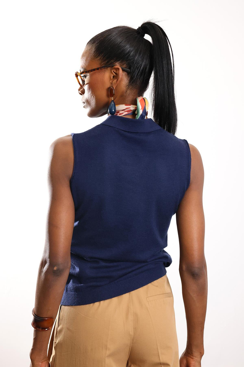 Lacivert Polo Yaka Kolsuz Triko 4760