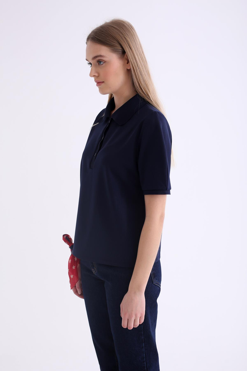 Lacivert Polo Yaka Tshirt 
