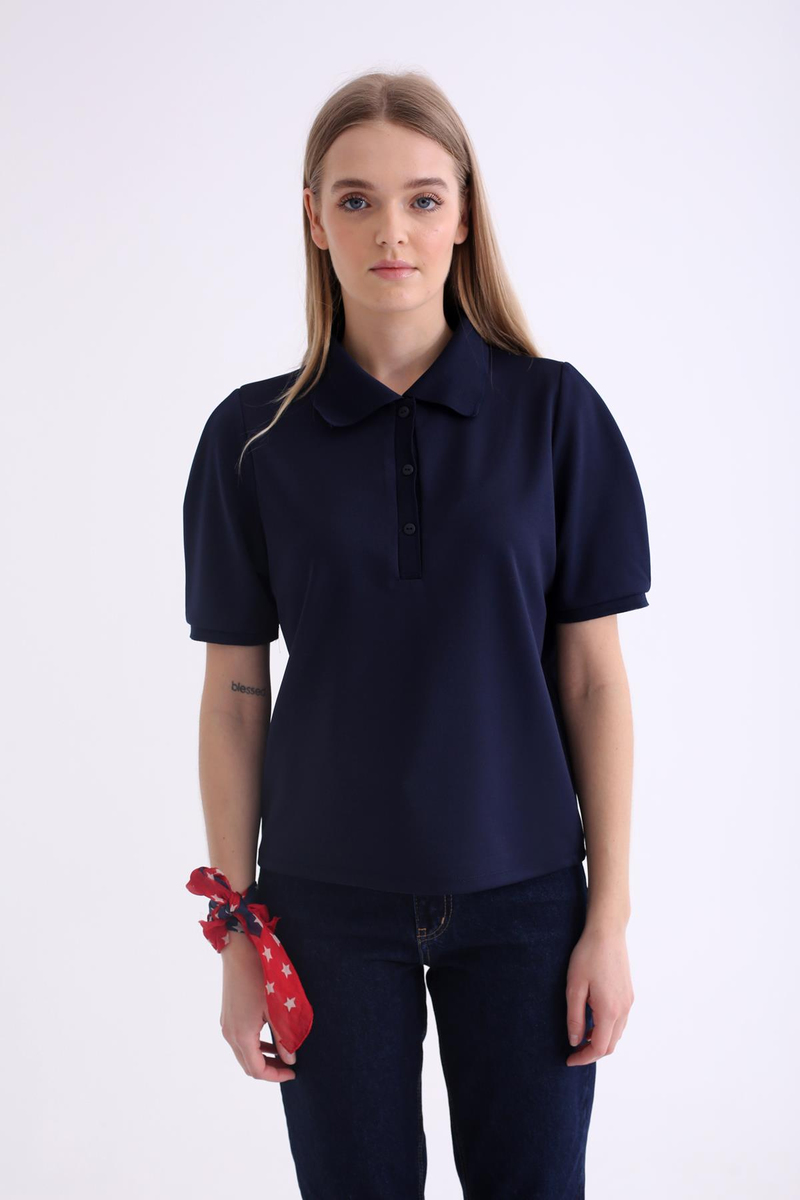 Lacivert Polo Yaka Tshirt 