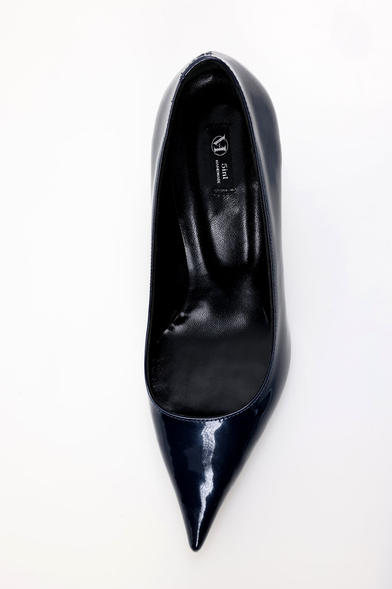 Lacivert Rugan Deri Klasik Stiletto 25445