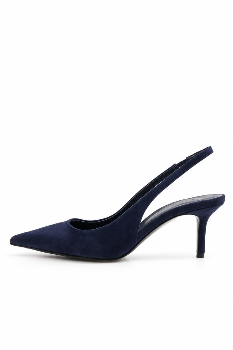 Lacivert Sivri Burun Slingback 25149