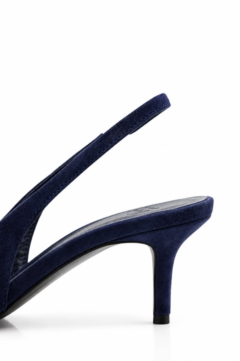 Lacivert Sivri Burun Slingback 25149