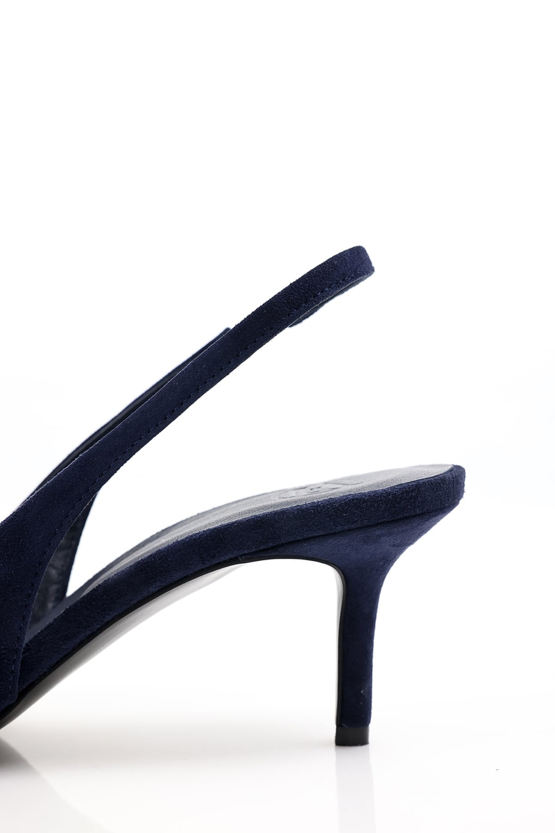 Lacivert Sivri Burun Slingback 25149