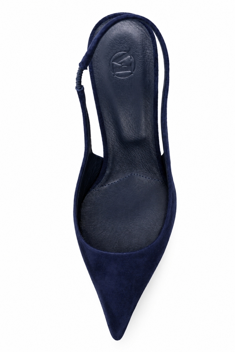 Lacivert Sivri Burun Slingback 25149
