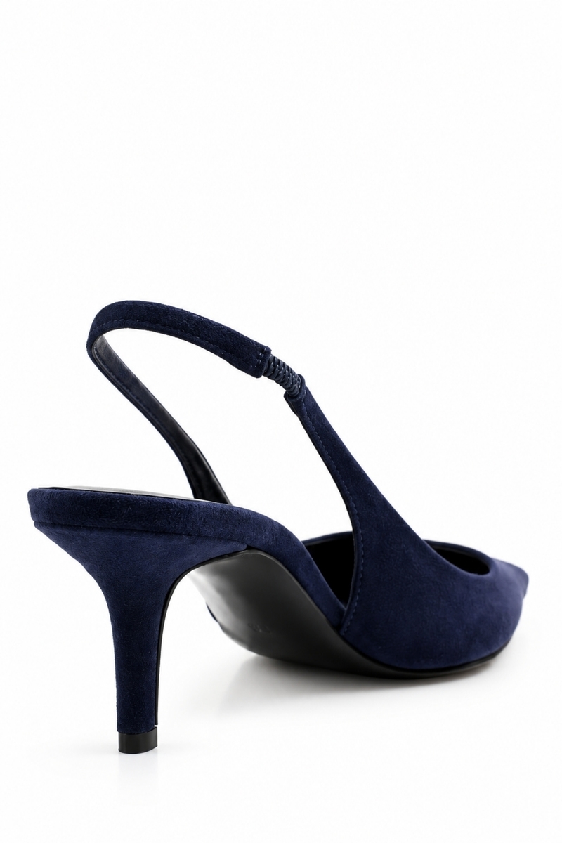 Lacivert Sivri Burun Slingback 25149