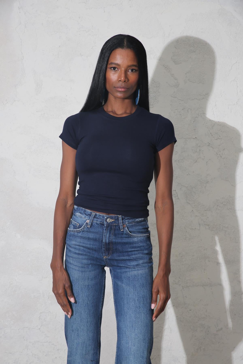 Lacivert Soft Touch Bambu Basic Tişört 