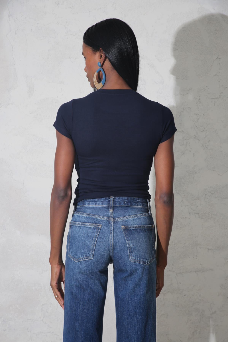 Lacivert Soft Touch Bambu Basic Tişört 