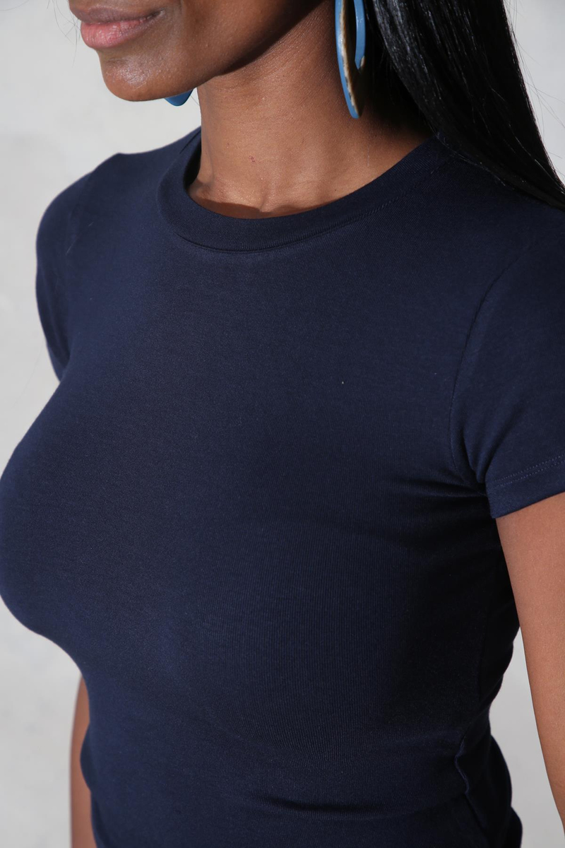 Lacivert Soft Touch Bambu Basic Tişört 