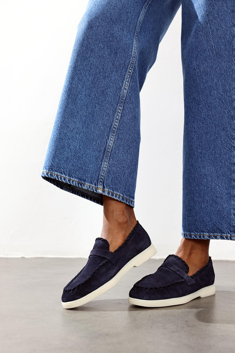 Lacivert Süet Örgü Makosen 25396