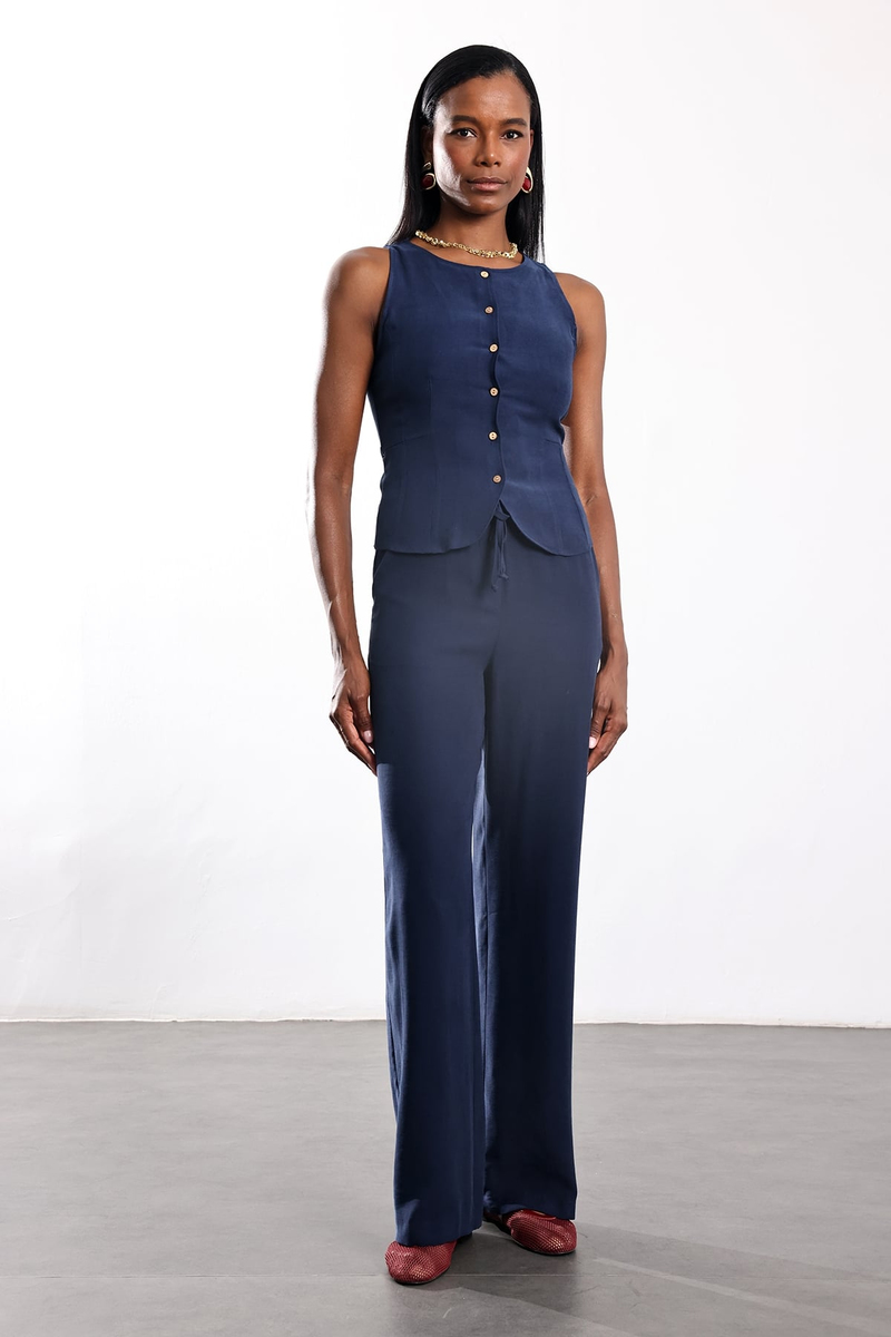 Lacivert Tensel Yelek Pantolon Takım 17798