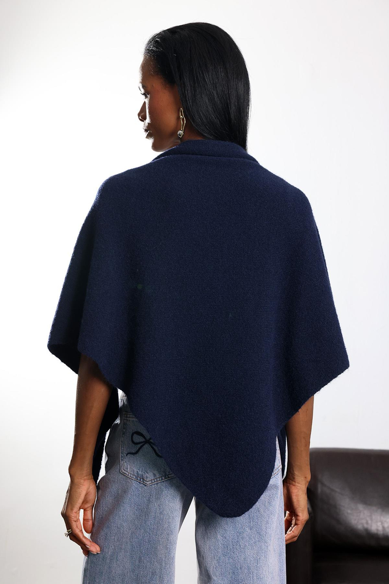 Lacivert Triko Üçgen Atkı S009